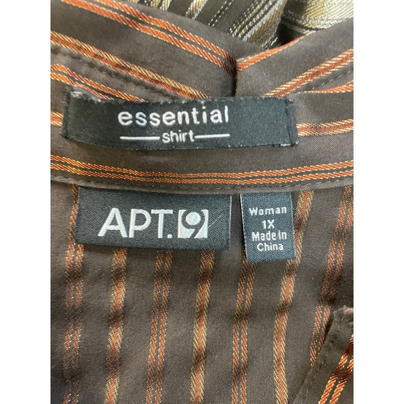 Lot of 2 Apt 9 Womens 1X 3/4 Sleeve PolyCotton Essential Button Down Shirts - Picture 11 of 11